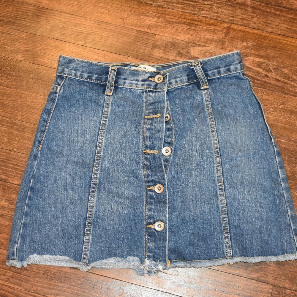 Forever 21 Button Up Denim Skirt